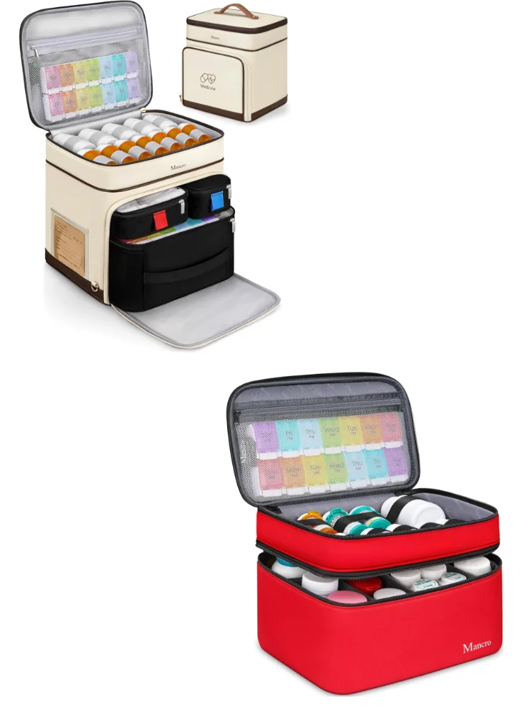 Mancro Pill Bottle Organizer Bag