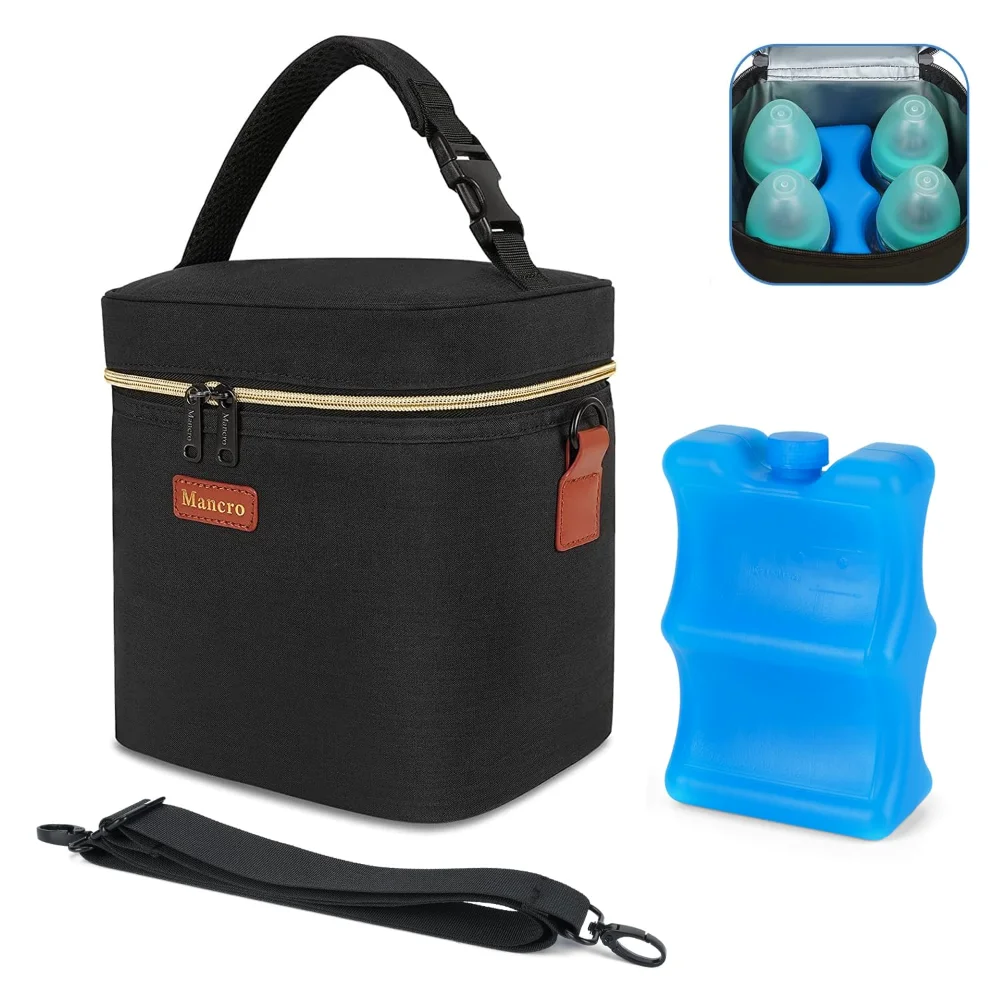 Mancro Four-Bottle Breastmilk Cooler Bag